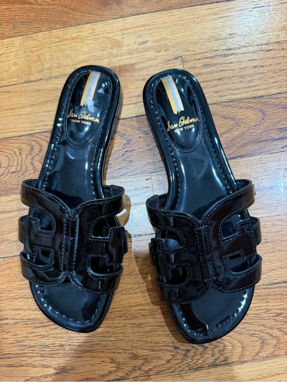 Sam Edelman black patent sandals